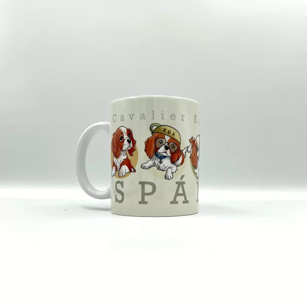 5 Cavalier spániel, bézs bögre