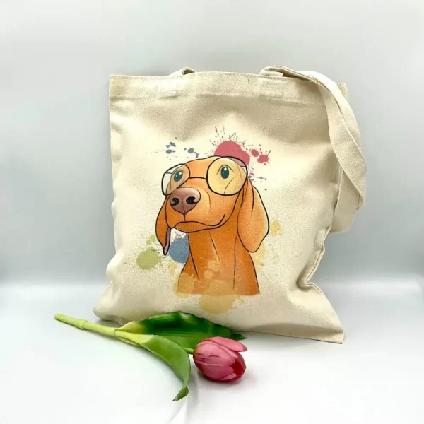Szemüveges vizsla vászontáska